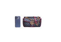 GUCCI GG MARMONT SMALL BLACK AND RED