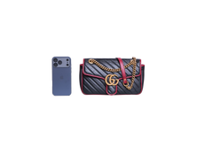 GUCCI GG MARMONT SMALL BLACK AND RED