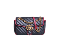 GUCCI GG MARMONT SMALL BLACK AND RED