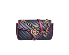 GUCCI GG MARMONT SMALL BLACK AND RED