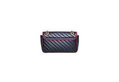 GUCCI GG MARMONT SMALL BLACK AND RED
