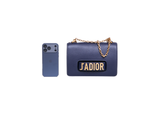 DIOR J'ADIOR CHAIN CALFSKIN NAVY BLUE
