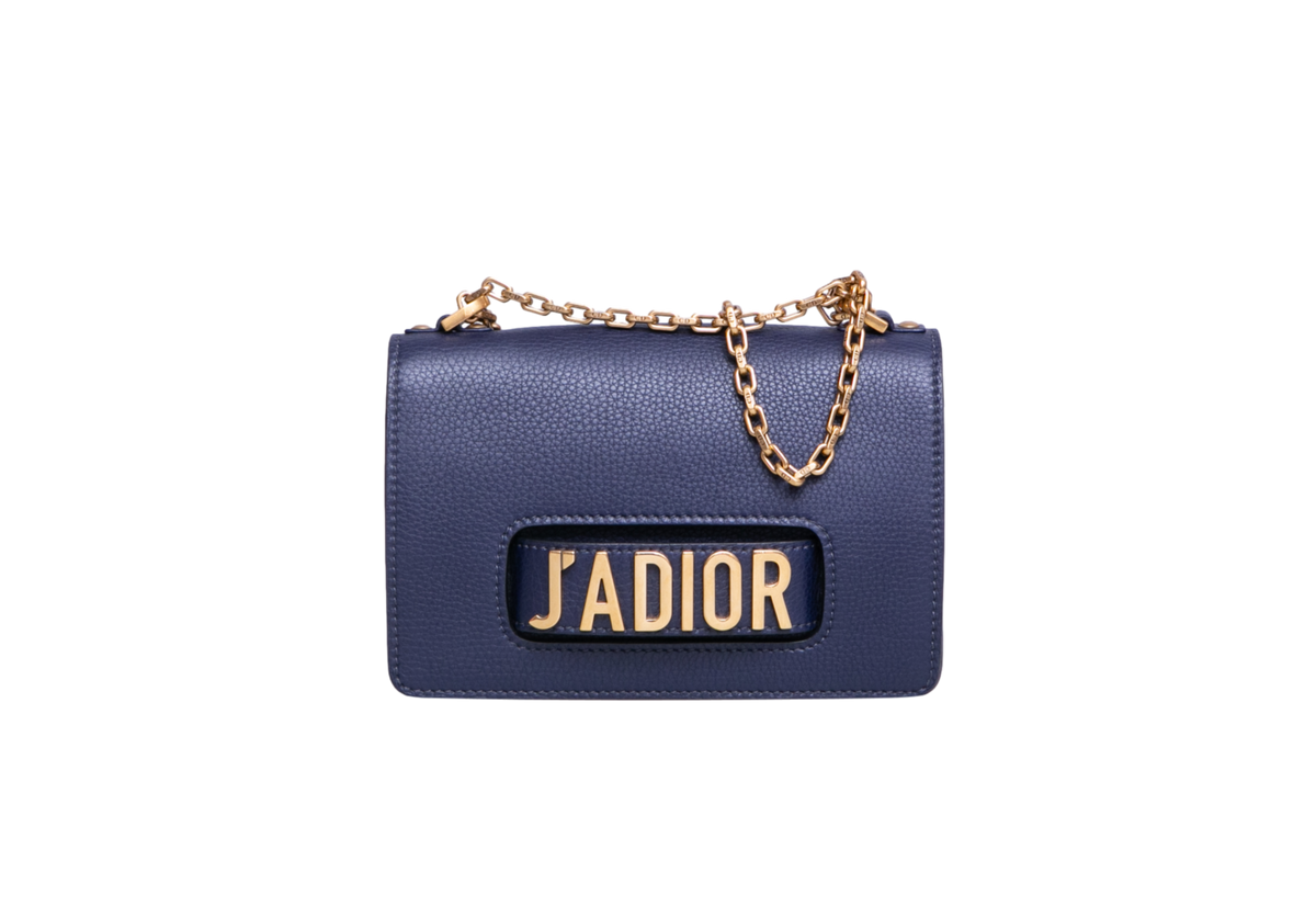 DIOR J'ADIOR CHAIN CALFSKIN NAVY BLUE