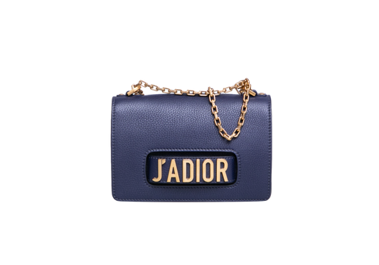 DIOR J'ADIOR CHAIN CALFSKIN NAVY BLUE