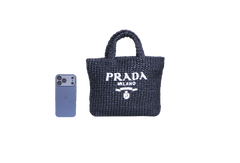 PRADA SMALL CROCHETED TOTE BAG BLACK