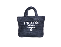 PRADA SMALL CROCHETED TOTE BAG BLACK