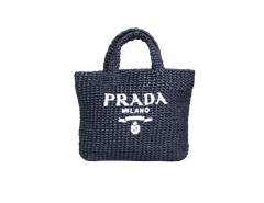 PRADA SMALL CROCHETED TOTE BAG BLACK