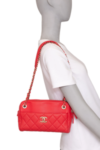 CHANEL CAMERA BAG POUCH RED CAVIAR