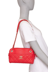 CHANEL CAMERA BAG POUCH RED CAVIAR