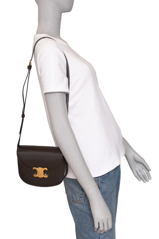 CELINE TRIOMPHE BESACE CLEA DARK BROWN