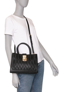 MIU MIU 2WAY HANDBAG BLACK MATELASSE