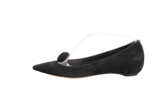 DIOR BALLERINA FLATS POINTED TOE SUEDE BLACK - 34 BR