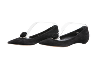 DIOR BALLERINA FLATS POINTED TOE SUEDE BLACK - 34 BR