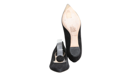 DIOR BALLERINA FLATS POINTED TOE SUEDE BLACK - 34 BR