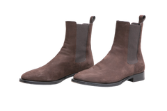 THE ROW BOOTS GRUNGE CHELSEA SUEDE BROWN - 36 1/2 BR