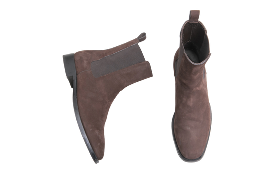 THE ROW BOOTS GRUNGE CHELSEA SUEDE BROWN - 36 1/2 BR