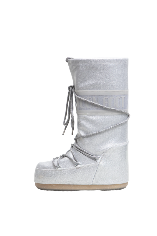 MOON BOOT SNOW BOOTS ICON GLITTER SILVER - 36 BR