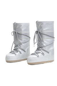 MOON BOOT SNOW BOOTS ICON GLITTER SILVER - 36 BR