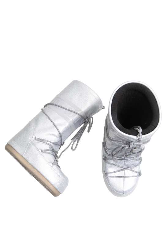 MOON BOOT SNOW BOOTS ICON GLITTER SILVER - 36 BR