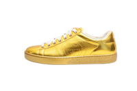 GUCCI SNEAKER ACE METALLIC GOLD - 33 1/2 BR