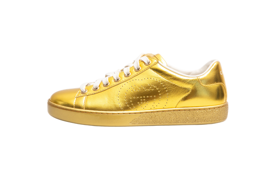 GUCCI SNEAKER ACE METALLIC GOLD - 33 1/2 BR