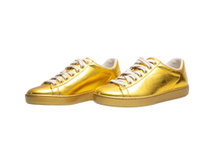 GUCCI SNEAKER ACE METALLIC GOLD - 33 1/2 BR