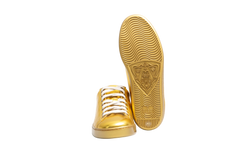 GUCCI SNEAKER ACE METALLIC GOLD - 33 1/2 BR