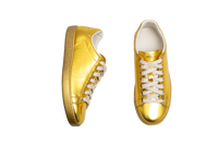 GUCCI SNEAKER ACE METALLIC GOLD - 33 1/2 BR
