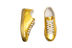 GUCCI SNEAKER ACE METALLIC GOLD - 33 1/2 BR