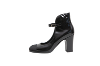 CHANEL MARY JANE CHUNKY HEEL PATENT BLACK - 35 BR