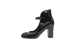 CHANEL MARY JANE CHUNKY HEEL PATENT BLACK - 35 BR