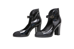 CHANEL MARY JANE CHUNKY HEEL PATENT BLACK - 35 BR
