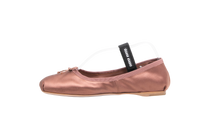 MIU MIU SAPATILHA SATIN COCOA BROWN ELASTIC - 37 BR