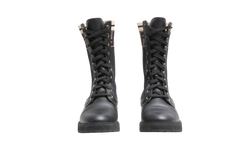 FENDI BOOTIE ROCKOKO FF LEATHER & FABRIC - 35 BR