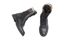 FENDI BOOTIE ROCKOKO FF LEATHER & FABRIC - 35 BR