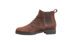 LORO PIANA ANKLE BOOT LACE UP BROWN SUEDE - 35 1/2 BR