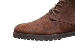 LORO PIANA ANKLE BOOT LACE UP BROWN SUEDE - 35 1/2 BR