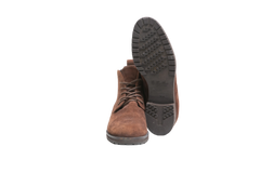 LORO PIANA ANKLE BOOT LACE UP BROWN SUEDE - 35 1/2 BR