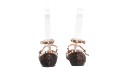 VALENTINO BALLERINA FLATS ROCKSTUD LEOPARD PRINT - 38 BR
