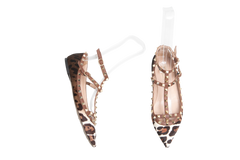 VALENTINO BALLERINA FLATS ROCKSTUD LEOPARD PRINT - 38 BR