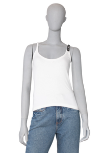 COURRÈGES TOP RIBBED KNIT BUCKLE HOLISTIC 90'S WHITE
