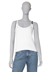 COURRÈGES TOP RIBBED KNIT BUCKLE HOLISTIC 90'S WHITE