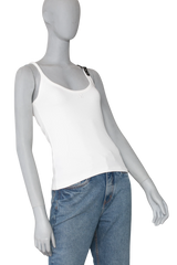 COURRÈGES TOP RIBBED KNIT BUCKLE HOLISTIC 90'S WHITE