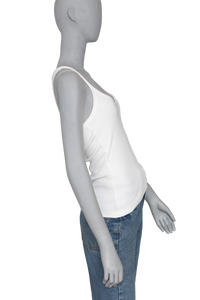 COURRÈGES TOP RIBBED KNIT BUCKLE HOLISTIC 90'S WHITE