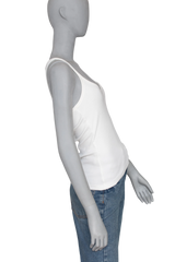 COURRÈGES TOP RIBBED KNIT BUCKLE HOLISTIC 90'S WHITE
