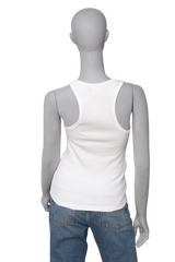 COURRÈGES TOP RIBBED KNIT BUCKLE HOLISTIC 90'S WHITE