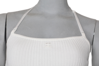 COURRÈGES TOP RIBBED KNIT WHITE XS