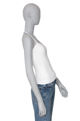 COURRÈGES TOP RIBBED KNIT WHITE XS