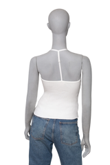 COURRÈGES TOP RIBBED KNIT WHITE XS