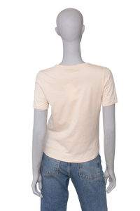 CELINE T-SHIRT BEIGE SIGNATURE NAVY